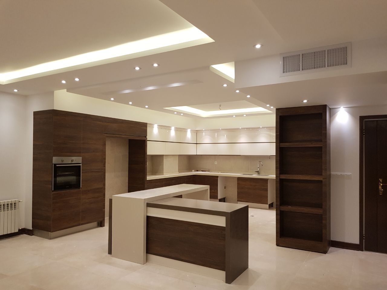 کابینت آشپزخانه، مارمونایت، قهوه ای و کرم